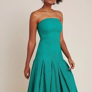 Anthropologie Maeve Leila Eyelet Midi Dress